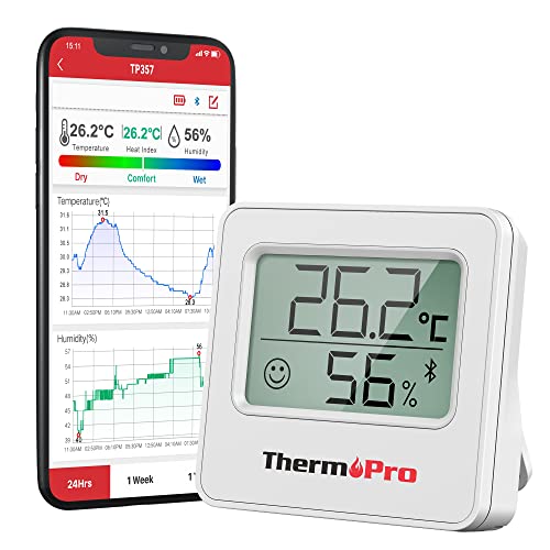 Thermopro TP357 Petit Thermometre Interieur Numérique Bluetooth de Hygrometre Interieur,